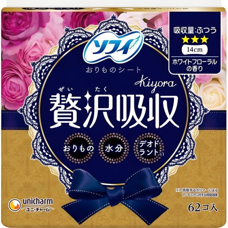 Arifit- Premium pantyliner – White Floral (62 pcs)
