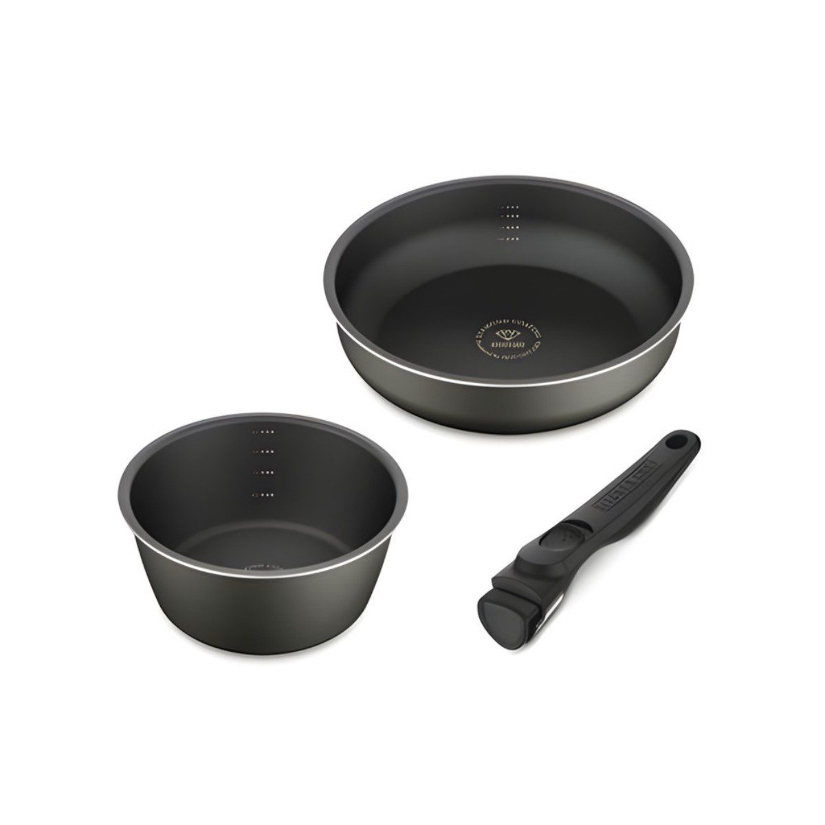 Irisu Ōyama- Diamond Coated Frying Pan Deep Reinforced Gas Stove 3-Piece Set DCG-S3S