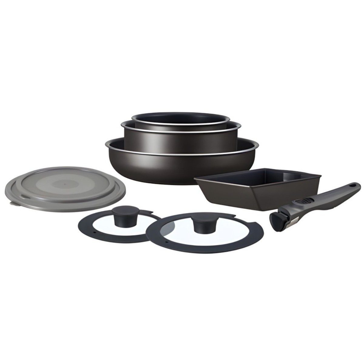 Irisu Ōyama- Diamond Coated Frying Pan TERA Series 9-Piece Set Grayish Brown EHDC-T9S