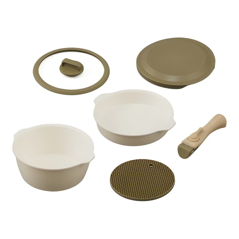 Irisu Ōyama- Frying Pan That Becomes a Plate 6-Piece Set Ivory DPAN-6S