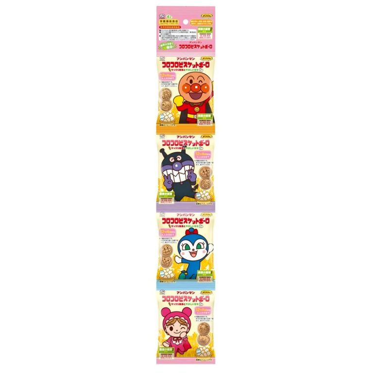 FUJIYA- Anpanman Round Biscuits Bororo 4-Pack 74g