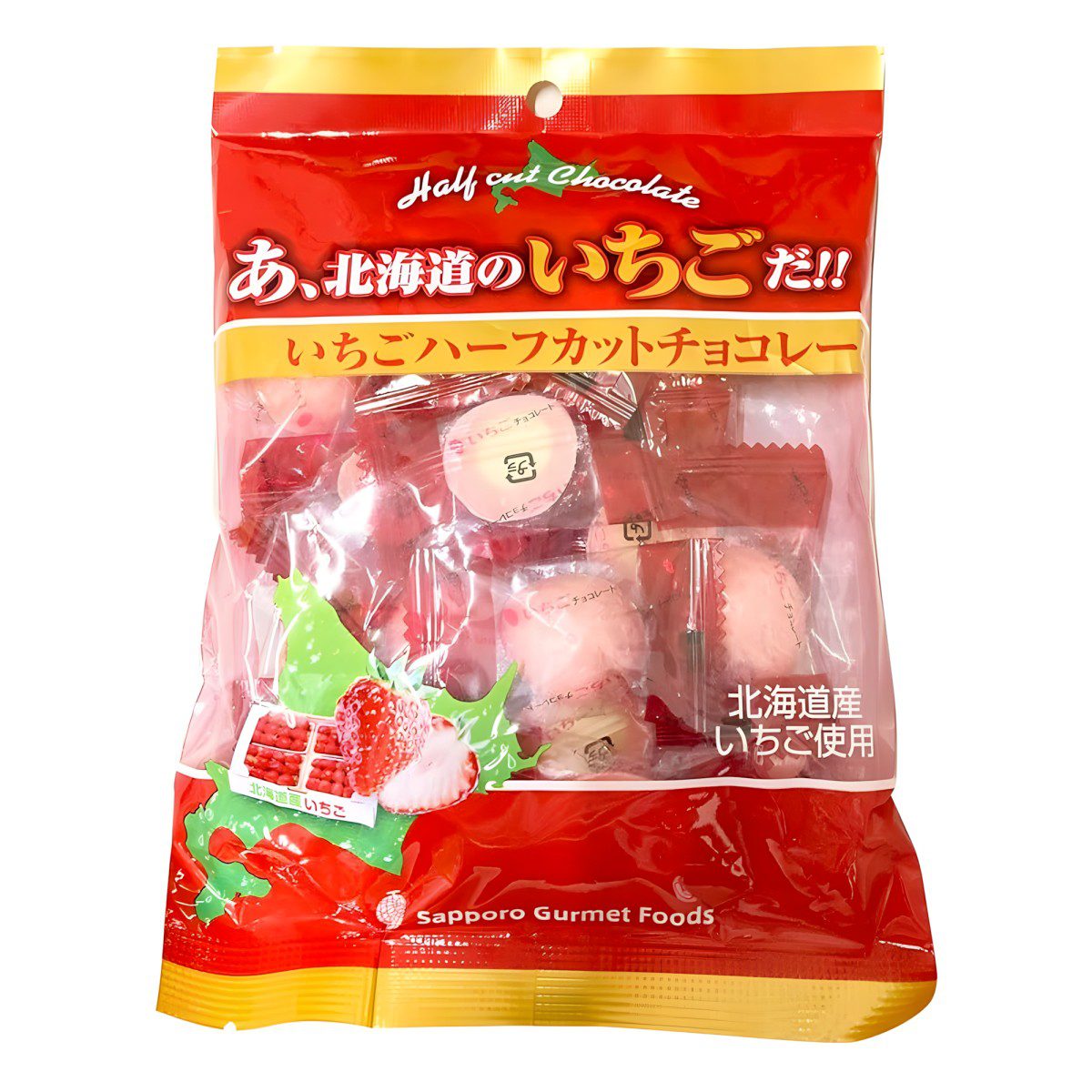 Sapporo Gourmet Foods- Oh, It's Hokkaido Strawberry!! Half-Cut Chocolate 75g