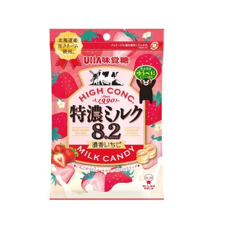 UHA味覚糖- 特濃ミルク８．２ 濃香いちご 75g