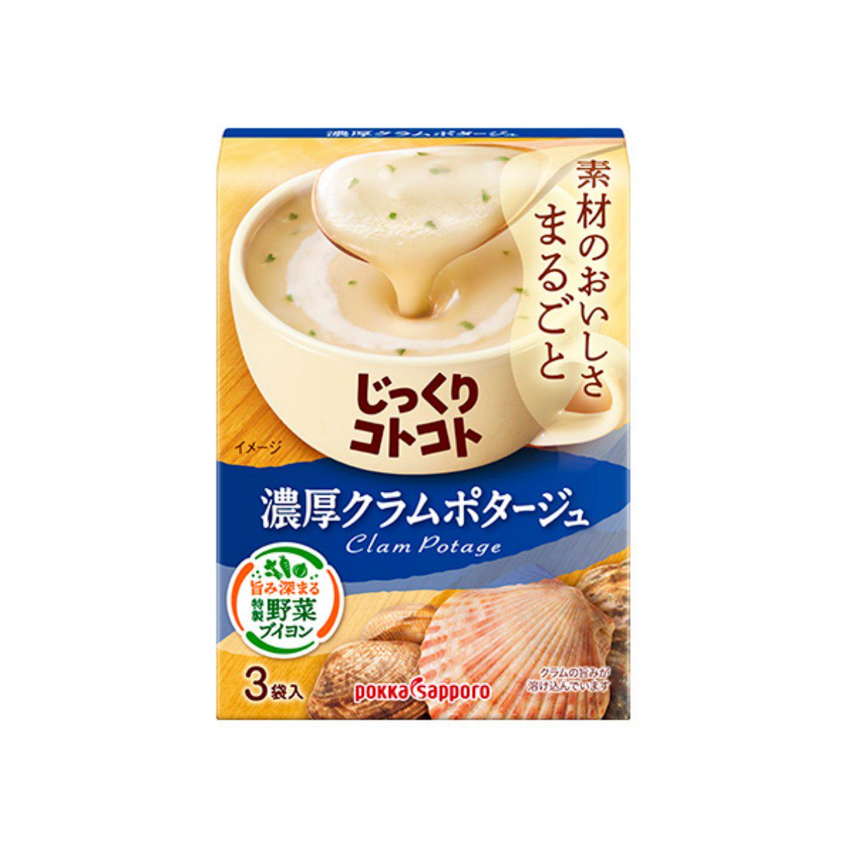 Pokka Sapporo- Jikkuri Kotokoto Rich Clam Potage (Box) 53.4g
