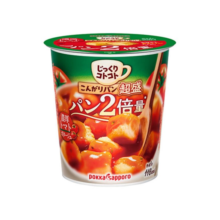 ポッカサッポロ- じっくりコトコトこんがりパン超盛濃厚トマトポタージュカップ 28.7g