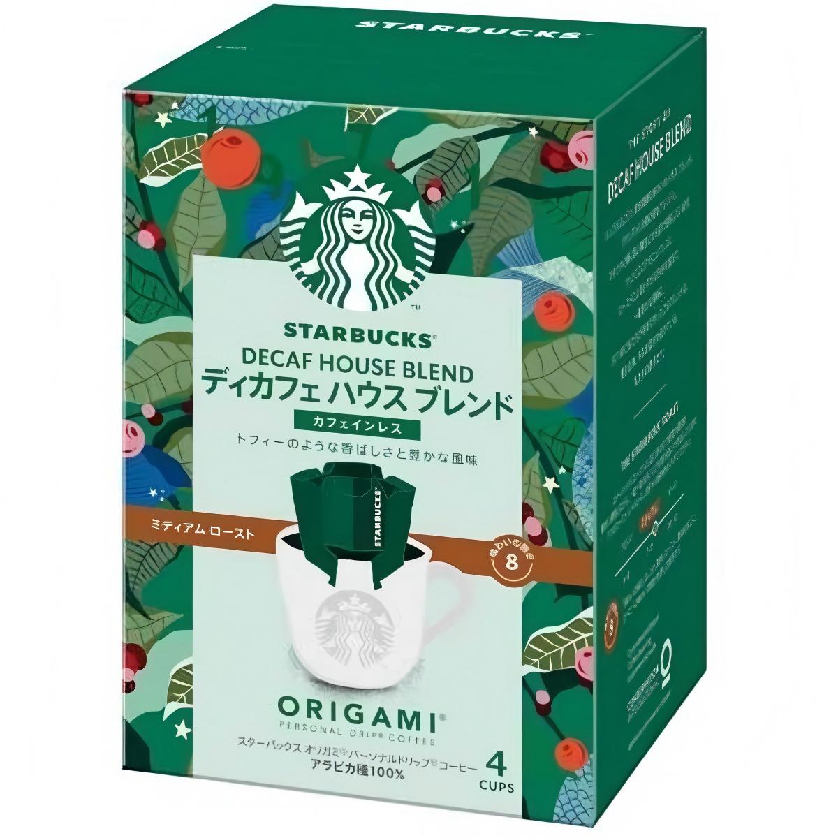 NESTLE- Starbucks Origami® Personal Drip® Coffee Decaf House Blend 4 Bags (8.4g×4) 33.6g