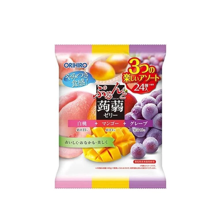 Orihiro- Chewy Konjac Jelly Pouch White Peach + Mango + Grape Flavor 480g