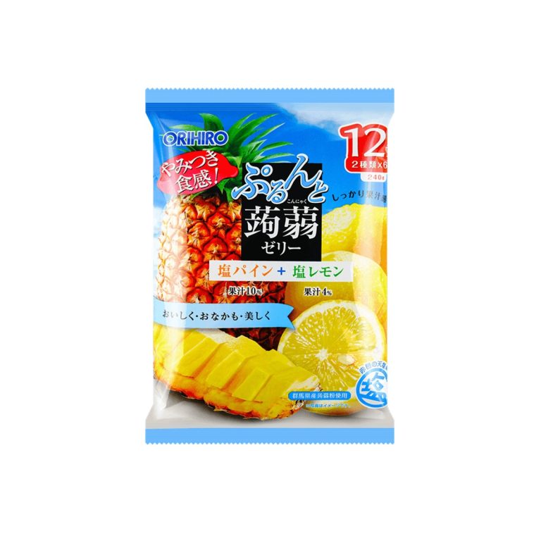 Orihiro- Chewy Konjac Jelly Pouch Salted Pineapple + Salted Lemon Flavor 260g