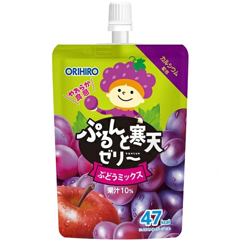 オリヒロ- ぷるんと寒天ゼリースタンディング（ST）-ぶどうミックス 130g