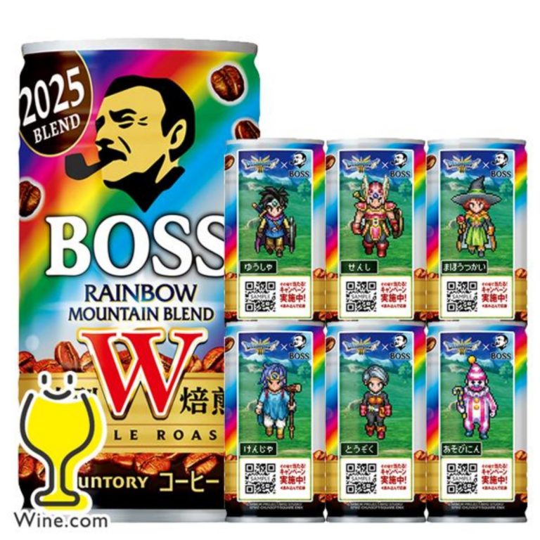 SUNTORY- BOSS Rainbow Mountain Blend 6-Can Pack Dragon Quest Design 185g