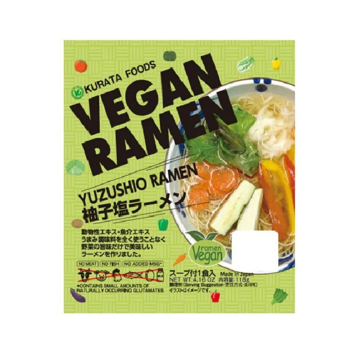 Kurata Foods- Vegan instant ramen with veggie pota 1pc 119g