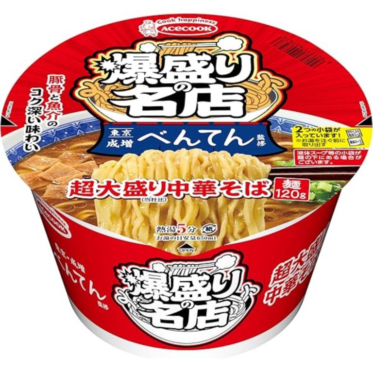 エースコック- 爆盛りの名店 べんてん監修 超大盛り中華そば 155g