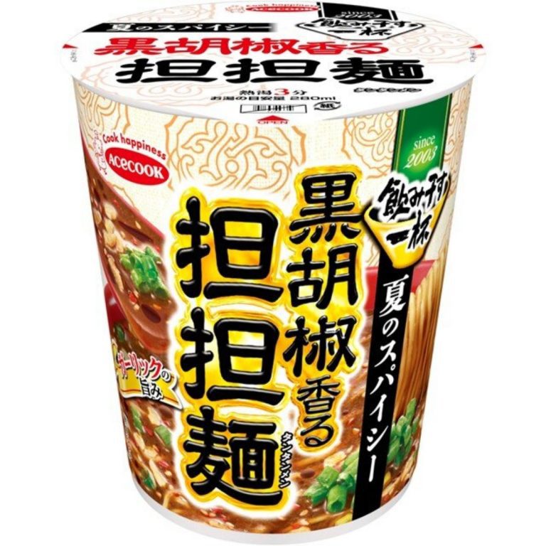 エースコック- タテ型 飲み干す一杯 夏のスパイシー 黒胡椒香る担担麺 71g