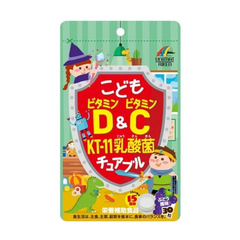 ユニマットリケン- こどもビタミンD＆ビタミンC KT-11乳酸菌 チュアブル 30粒