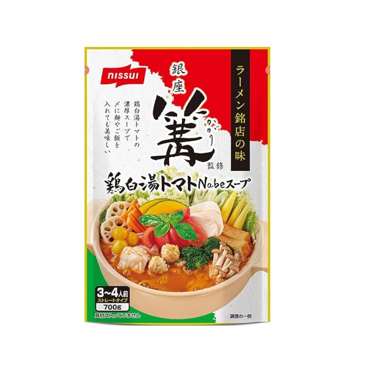 Nissui- Ginza Kagari Supervised Chicken White Soup Tomato Nabe Soup 700g