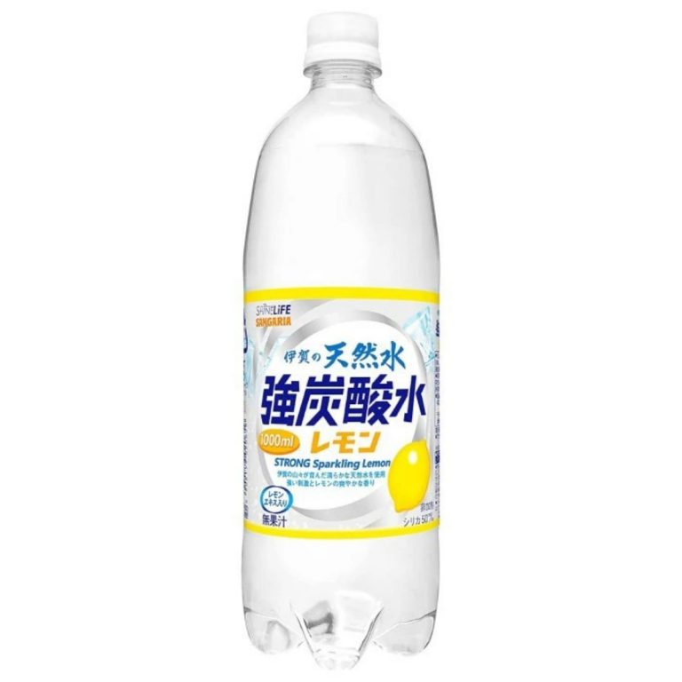 サンガリア- 天然水強炭酸水レモン 1000ml