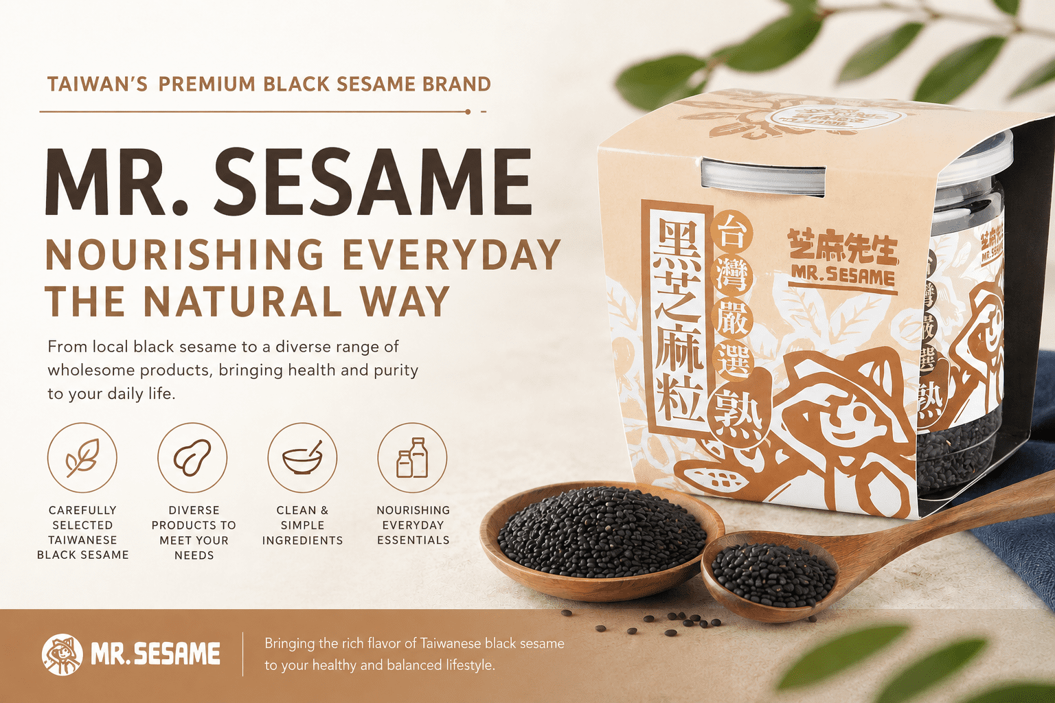 「MR. SESAME」が台湾産黒ゴマの自然の恵みを世界へ発信