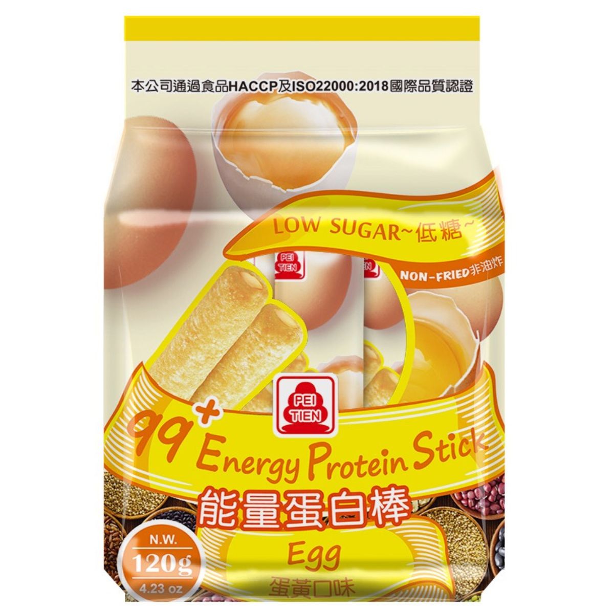 Pei Tien- 99+ENERGY PROTEIN STICK LOW SUGAR EGG YOLK FLAVOR 120g