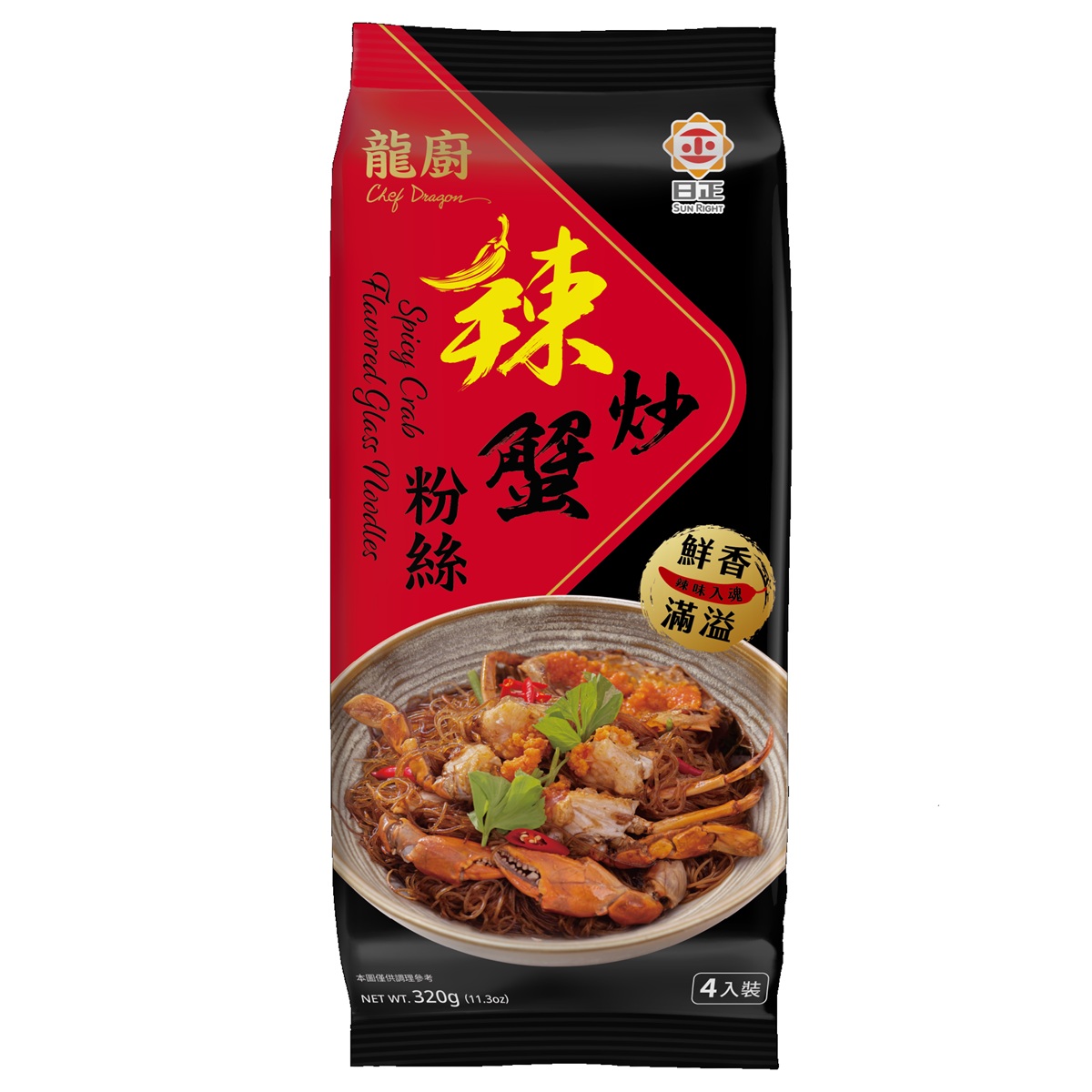 Chef Dragon- Spicy Crab Flavored Glass Noodles 320g(80g*4入)