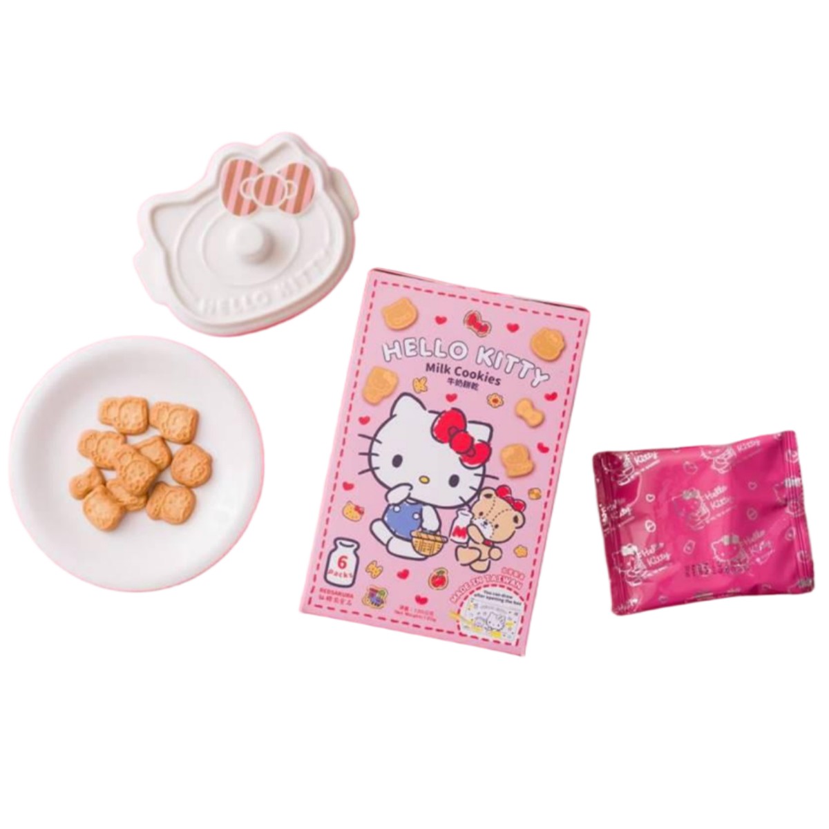 RED SAKURA- Hello Kitty Milk Cookies-Friend-4pcs 28g*4