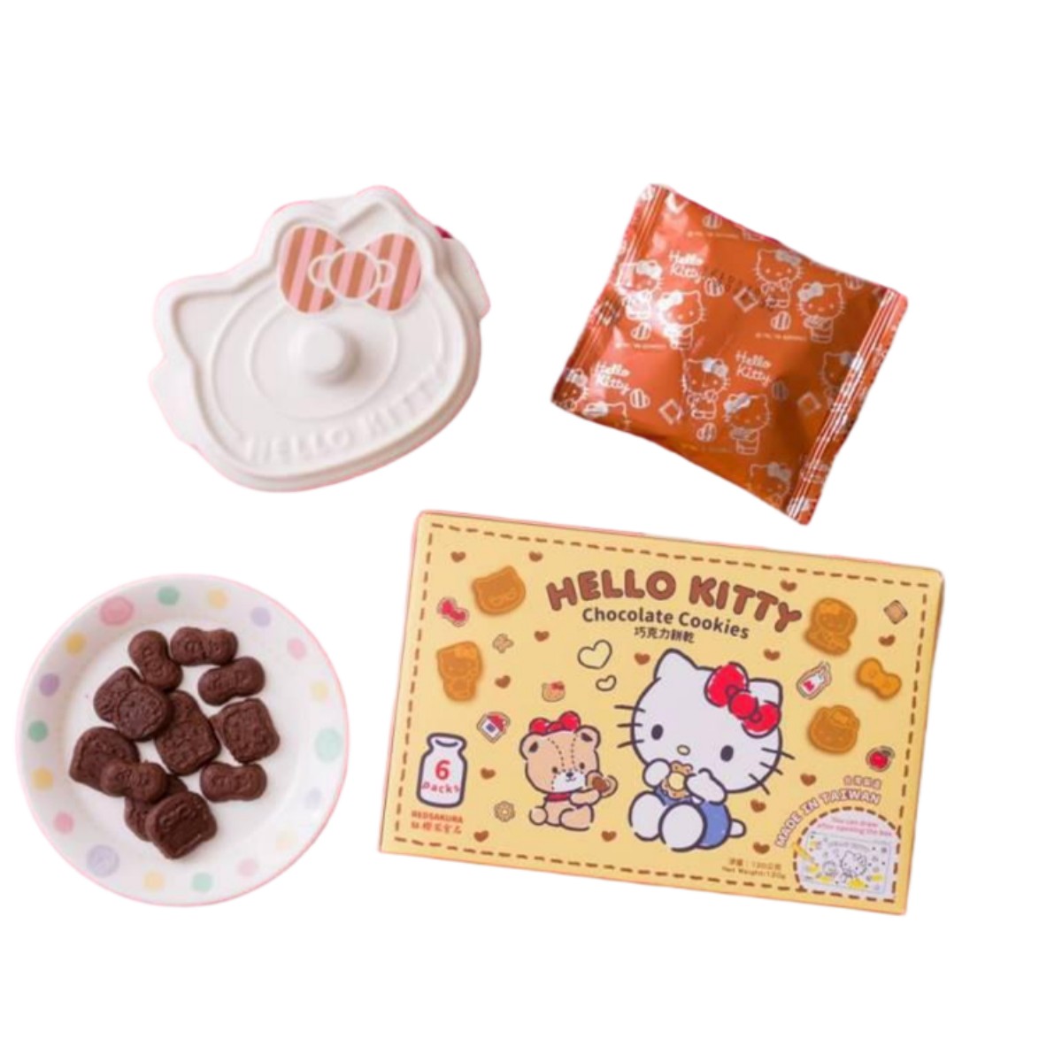 RED SAKURA- Hello Kitty Chocolate Milk Cookies-Friend-4pcs 28g*4