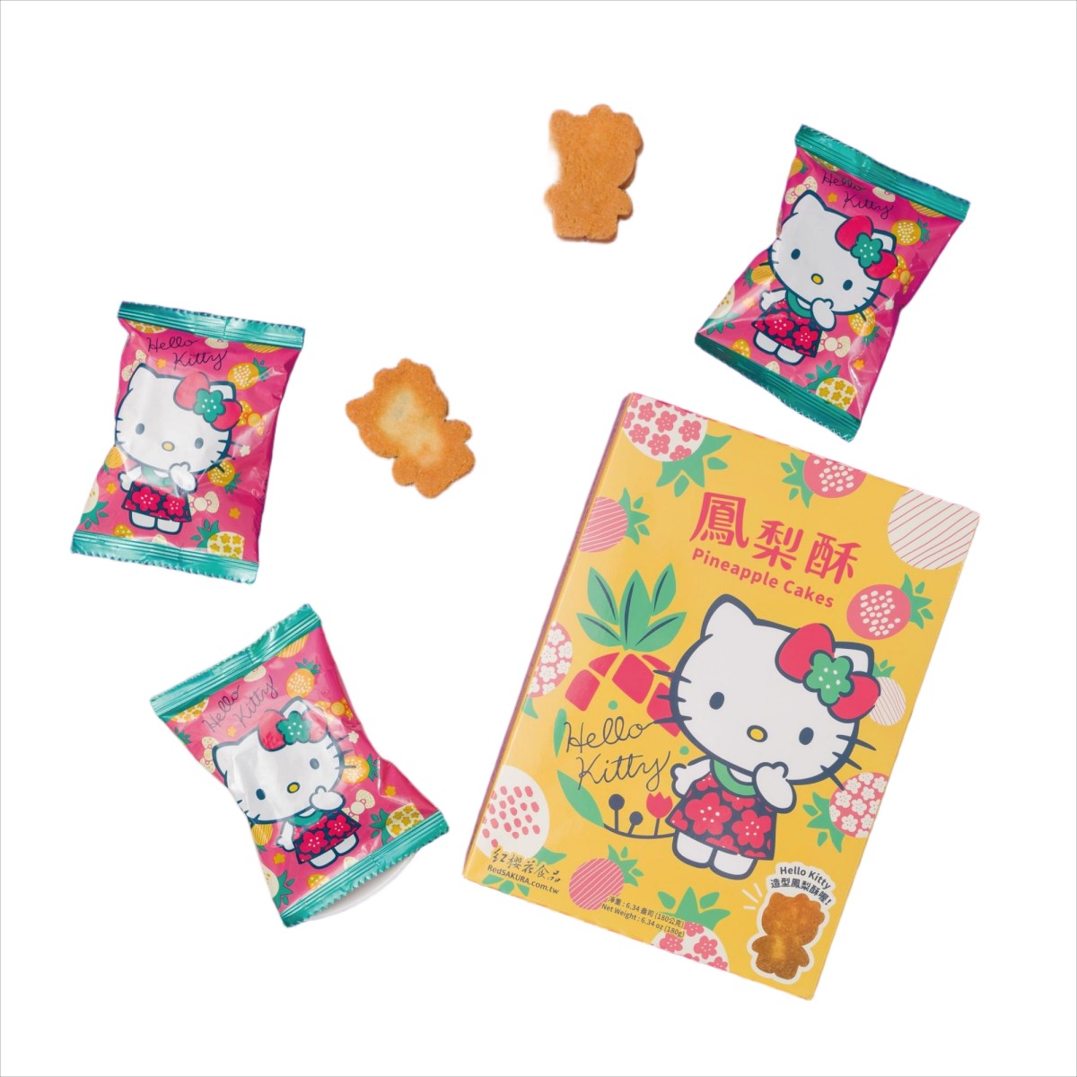 RED SAKURA- Hello Kitty Pineapple Cake-6pcs 30g*6
