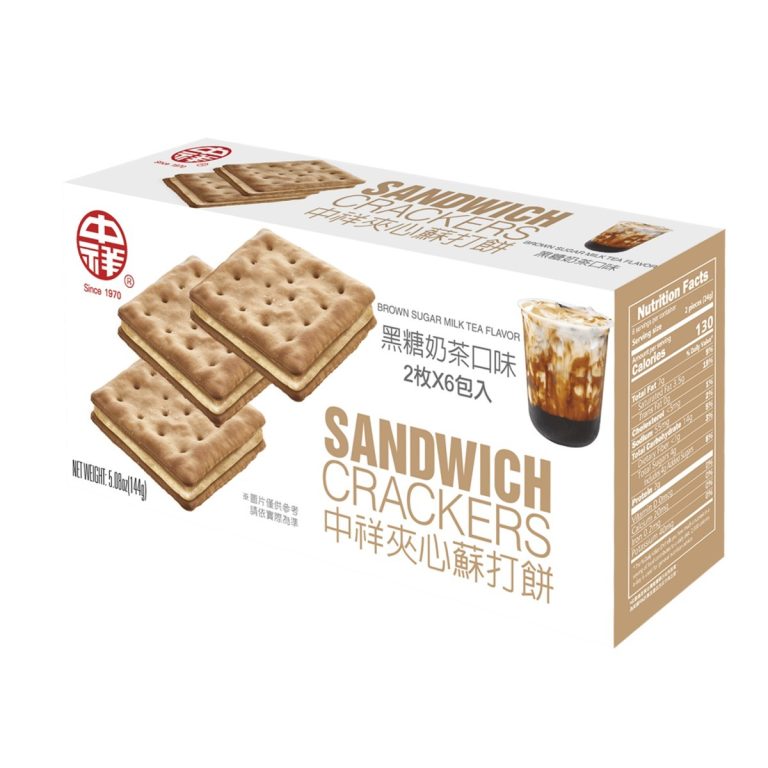 CHUNG HSIANG- Sandwich Crackers-Brown Sugar Milk Tea Flavor 144g
