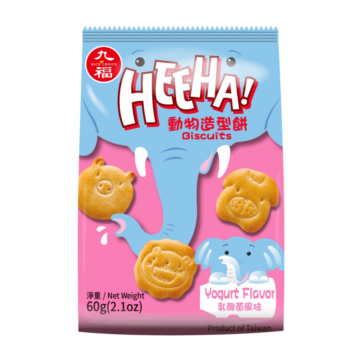 九福- 動物造型餅-乳酸菌口味 60g