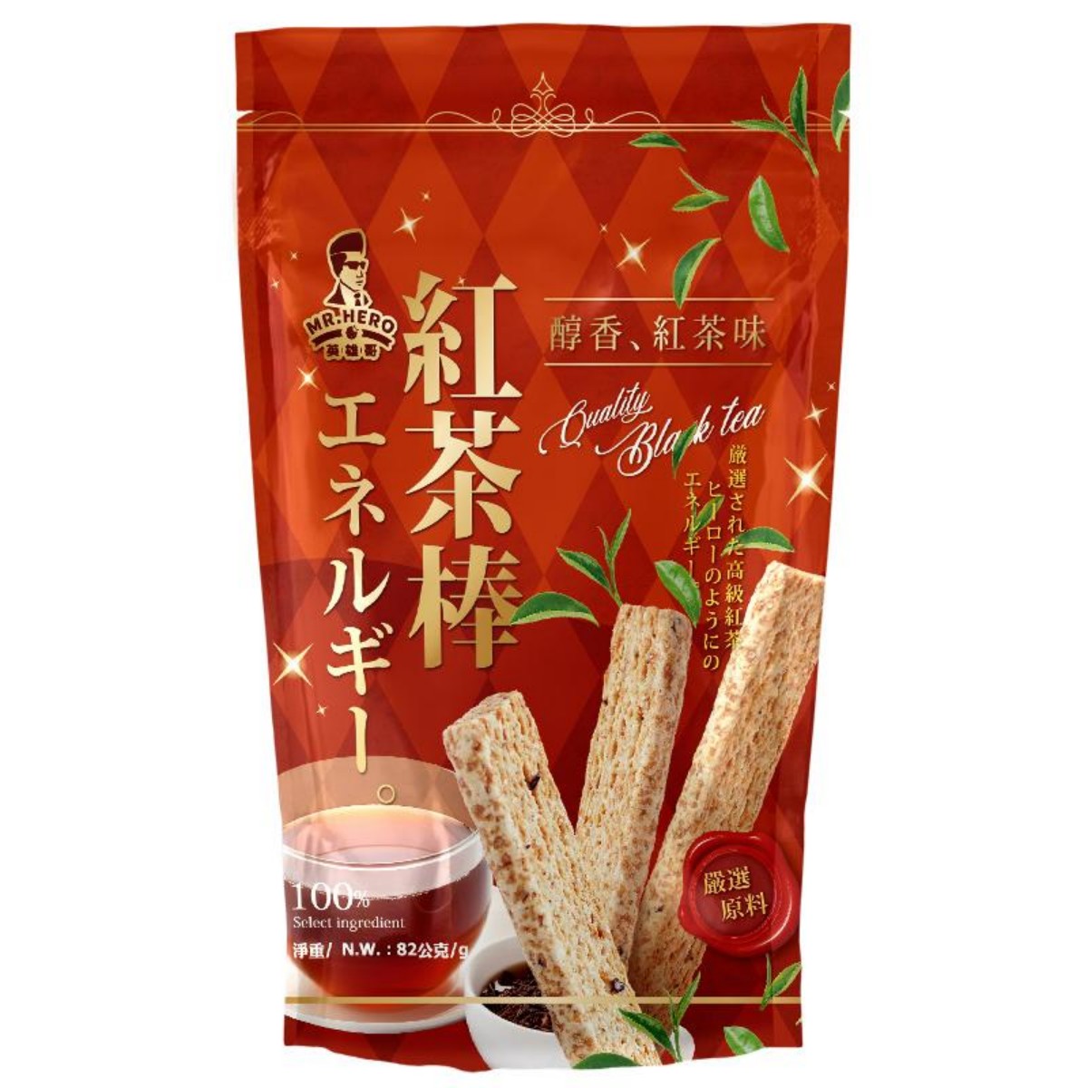 英雄哥- 紅茶棒 82g