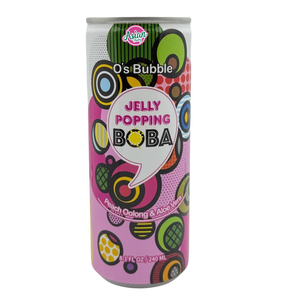 O’s Bubble- Peach Oolong Tea with Aloe Vera and Jelly Popping Boba 480ml