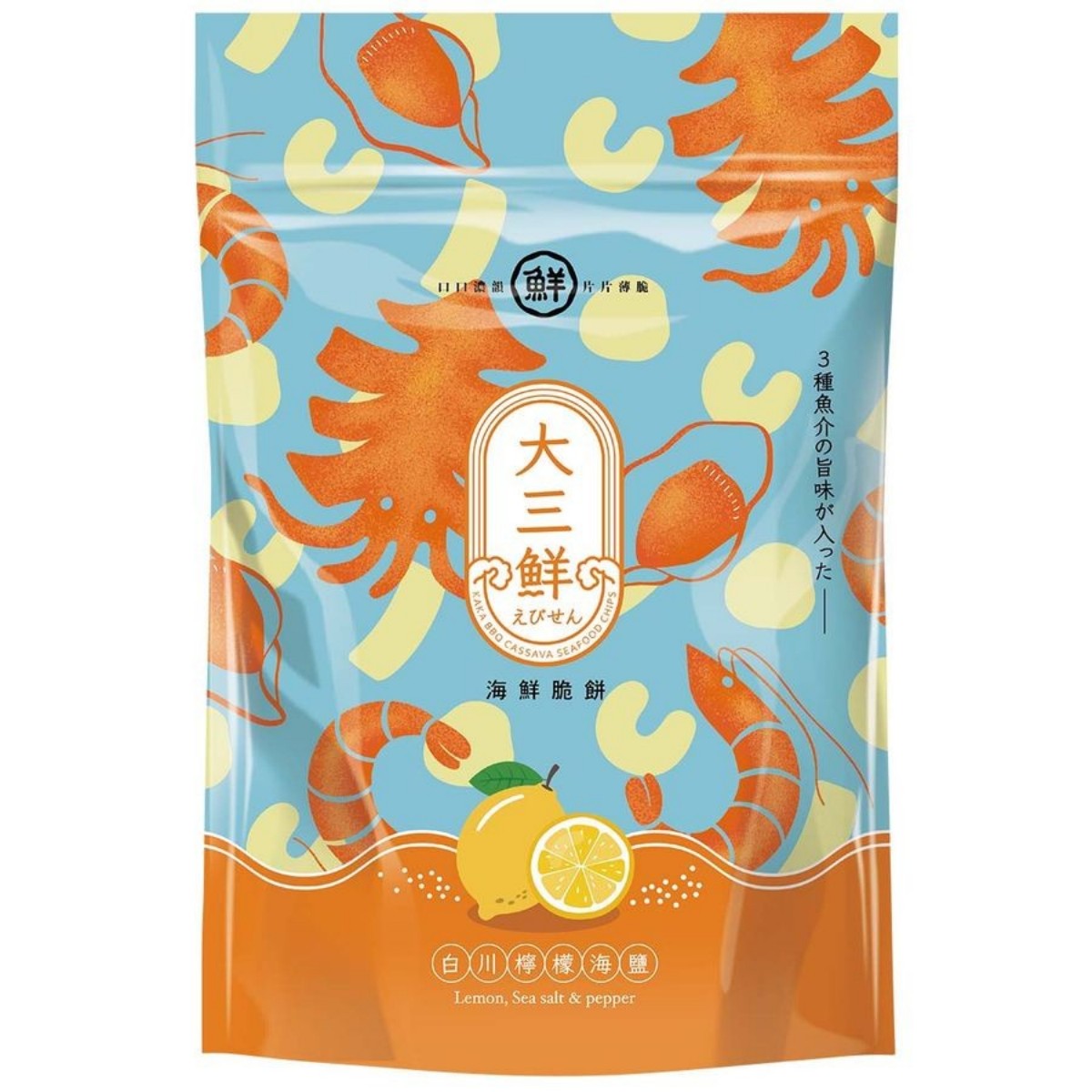 KAKA- BBQ Cassava Seafood Chips (Lemon, sea salt & pepper) 81g