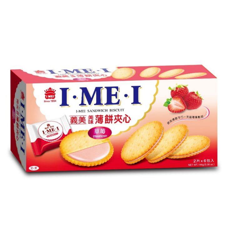 義美- 美味薄餅夾心-草莓 144g