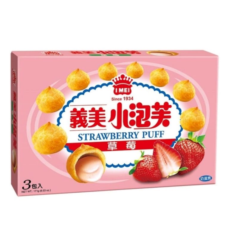 I-MEI- Mini Puff Strawberry Bulk Pack 57g*3