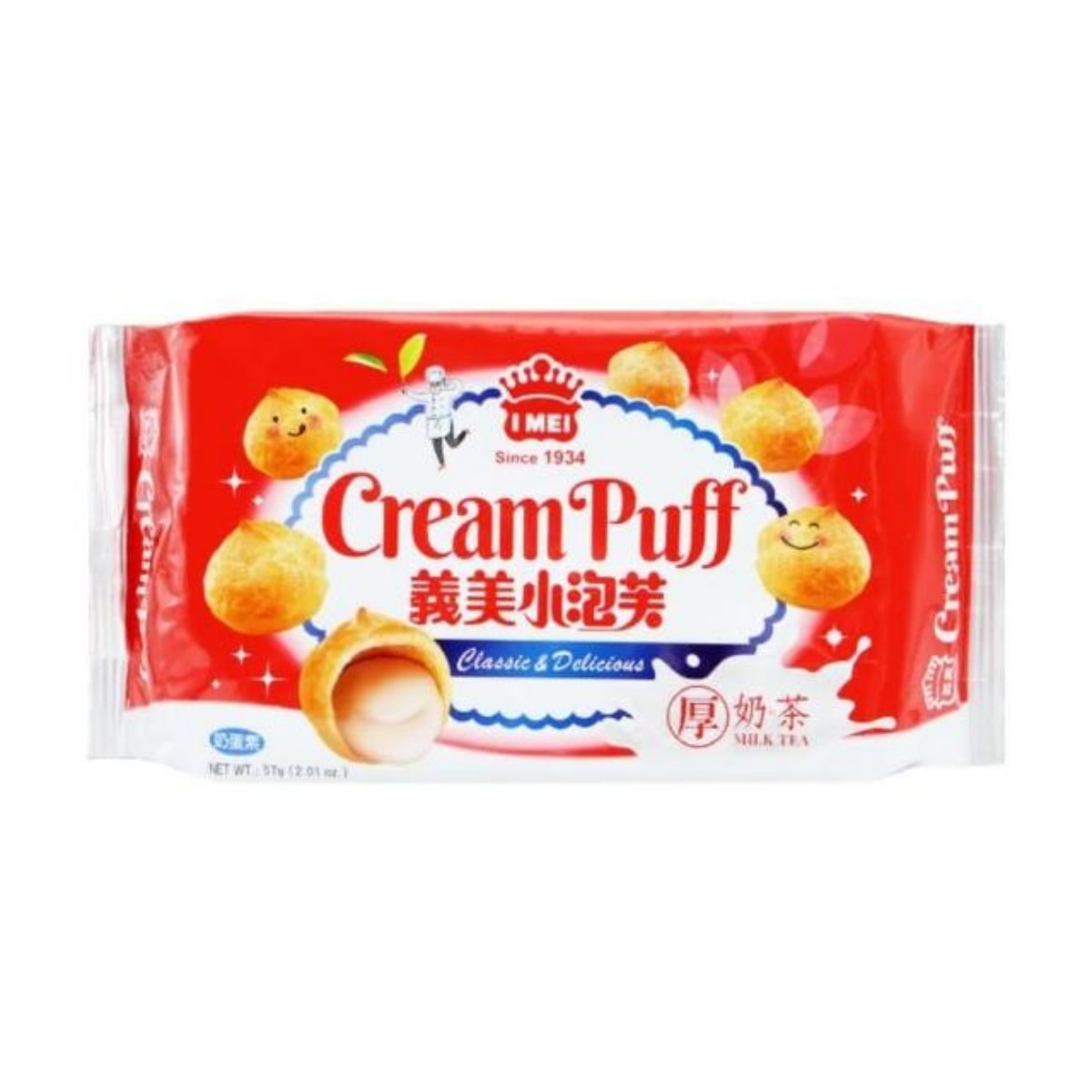 I-MEI- Thick Milk Tea Mini Puff 57g