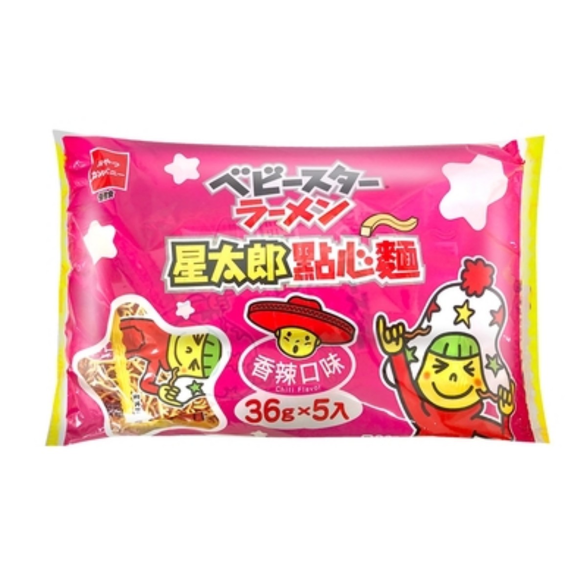 Baby Star- Hot-Spicy Flavor Crispy Noodle Multipack Medium 36gX5