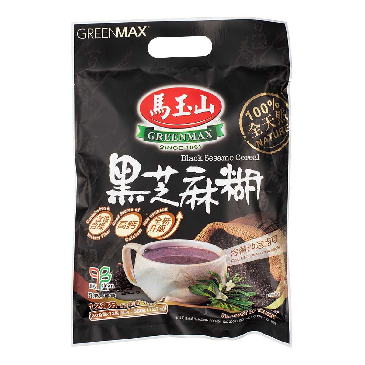 GREENMAX- Black Sesame Cereal 360g(30g*12)