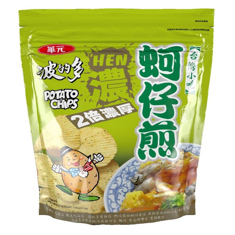 Hwa Yuan- Potato Chips - Rich Oyster Omelet Flavor Resealable Bag 213g
