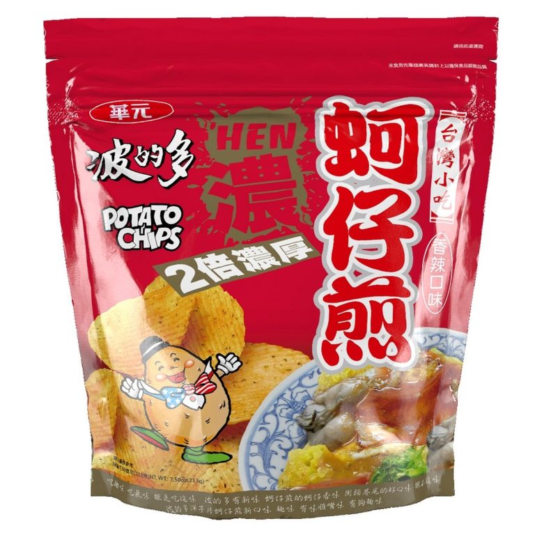 Hwa Yuan- Potato Chips - Spicy Rich Oyster Omelet Flavor Resealable Bag 213g