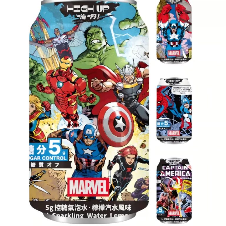 HIGH UP- 5g糖質オフ炭酸水（レモンソーダ風味）アベンジャーズ コミック 330ml