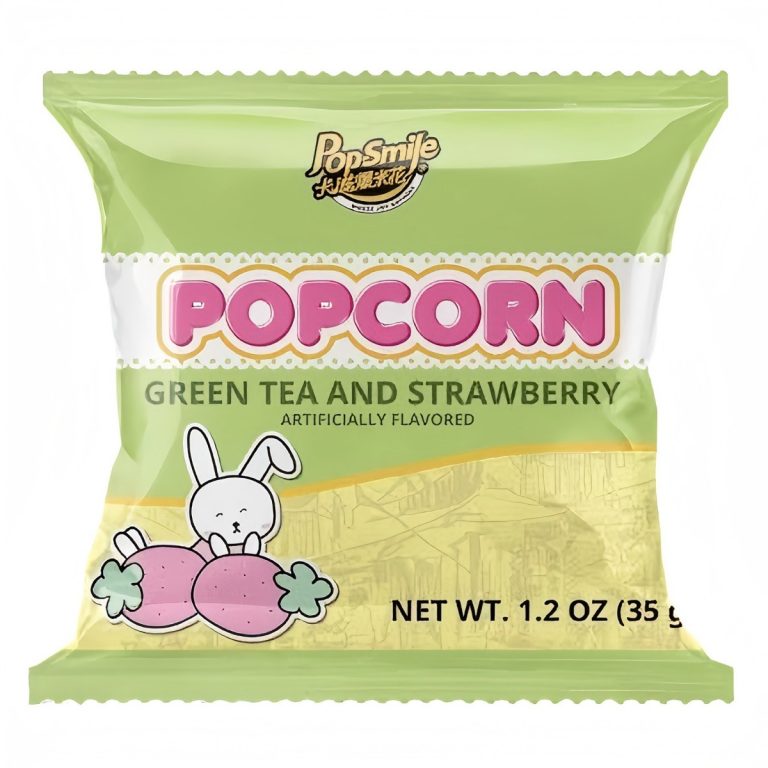 PopSmile- Popcorn Green Tea & Strawberry Flavor 35g