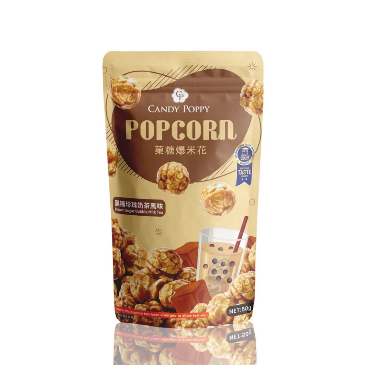 Candy Poppy- Coated popcorn (Brown Sugar Bubble Milk Tea) 50g