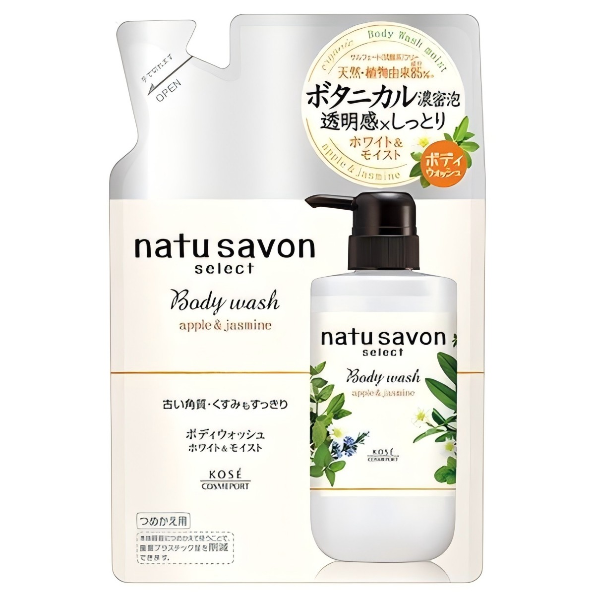 高絲- Softymo NatuSavon Select White 沐浴乳（保濕型／補充包） 360ml