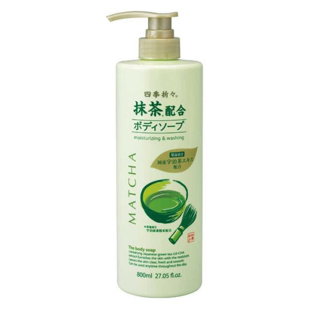 熊野油脂- 四季折々 抹茶配合 ボディソープ 800ml