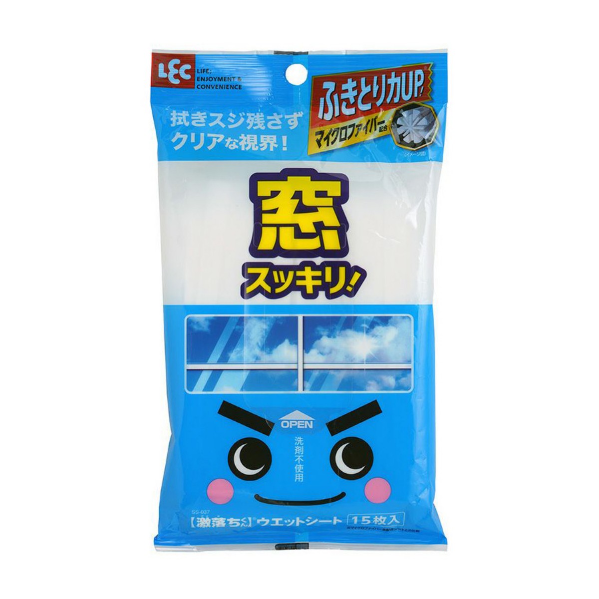 LEC- 激落君窗戶專用濕紙巾（15枚入）
