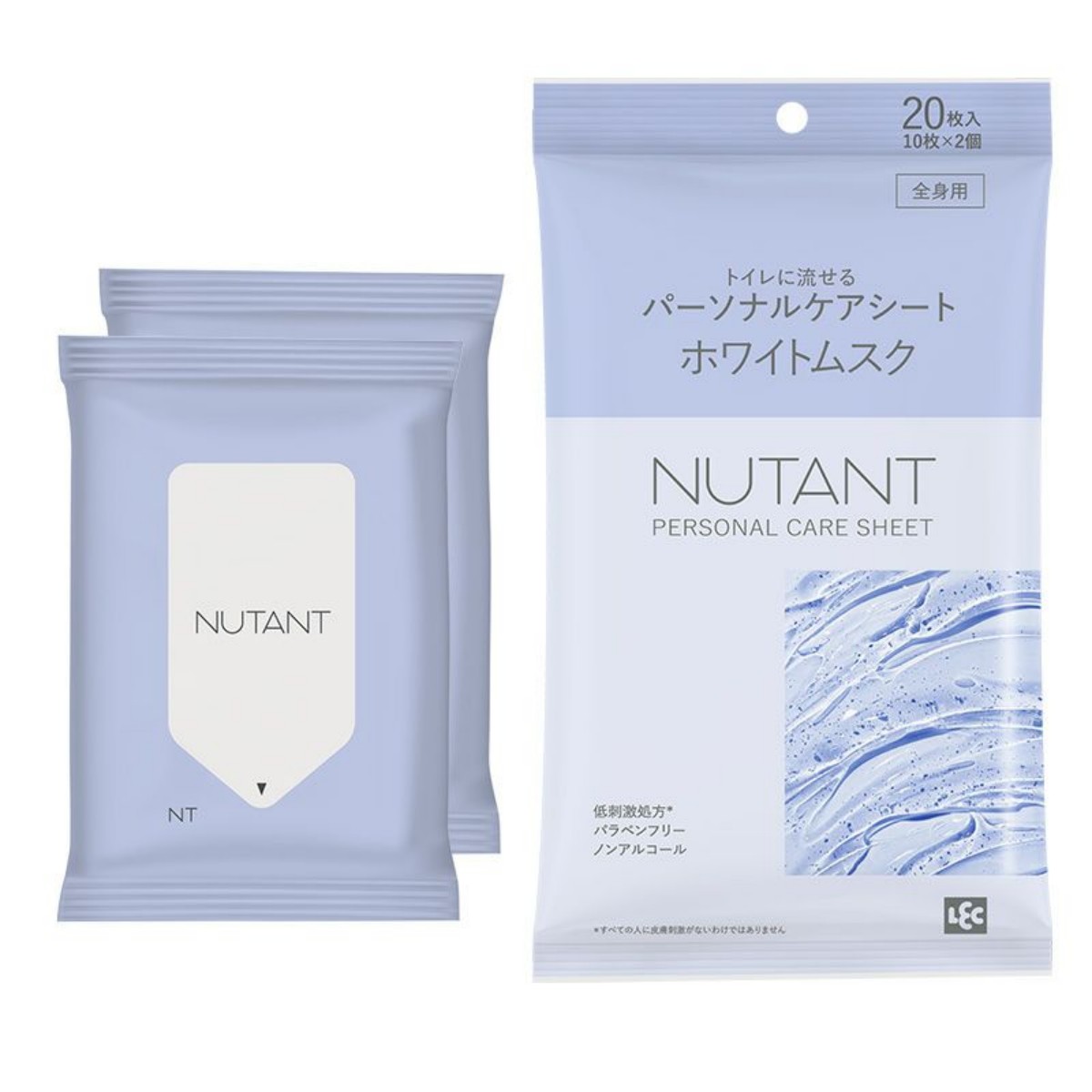 LEC- NT個人護理濕巾 10枚×2 白麝香