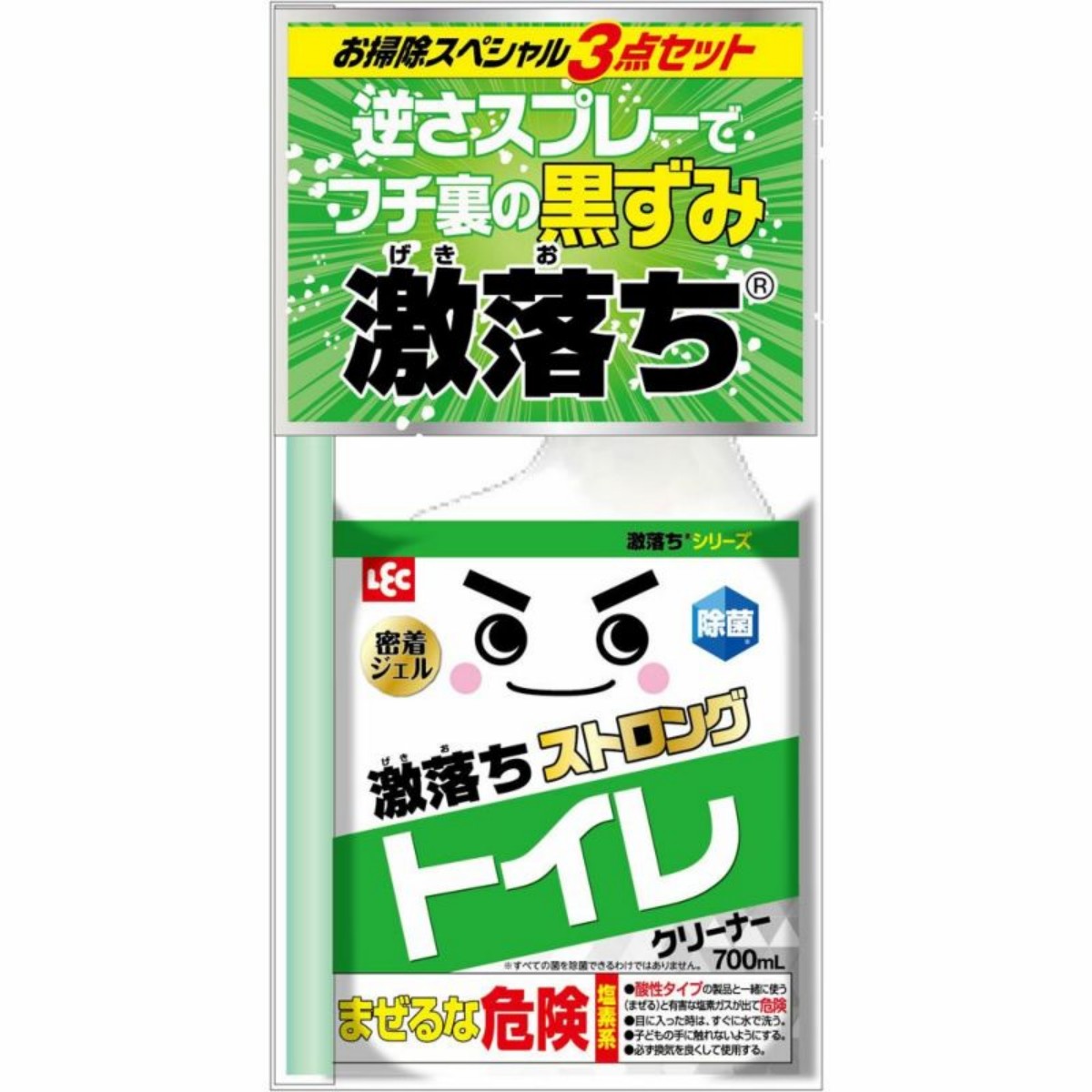 LEC- Gekiochi Strong Toilet Cleaner 700mL Tool Set