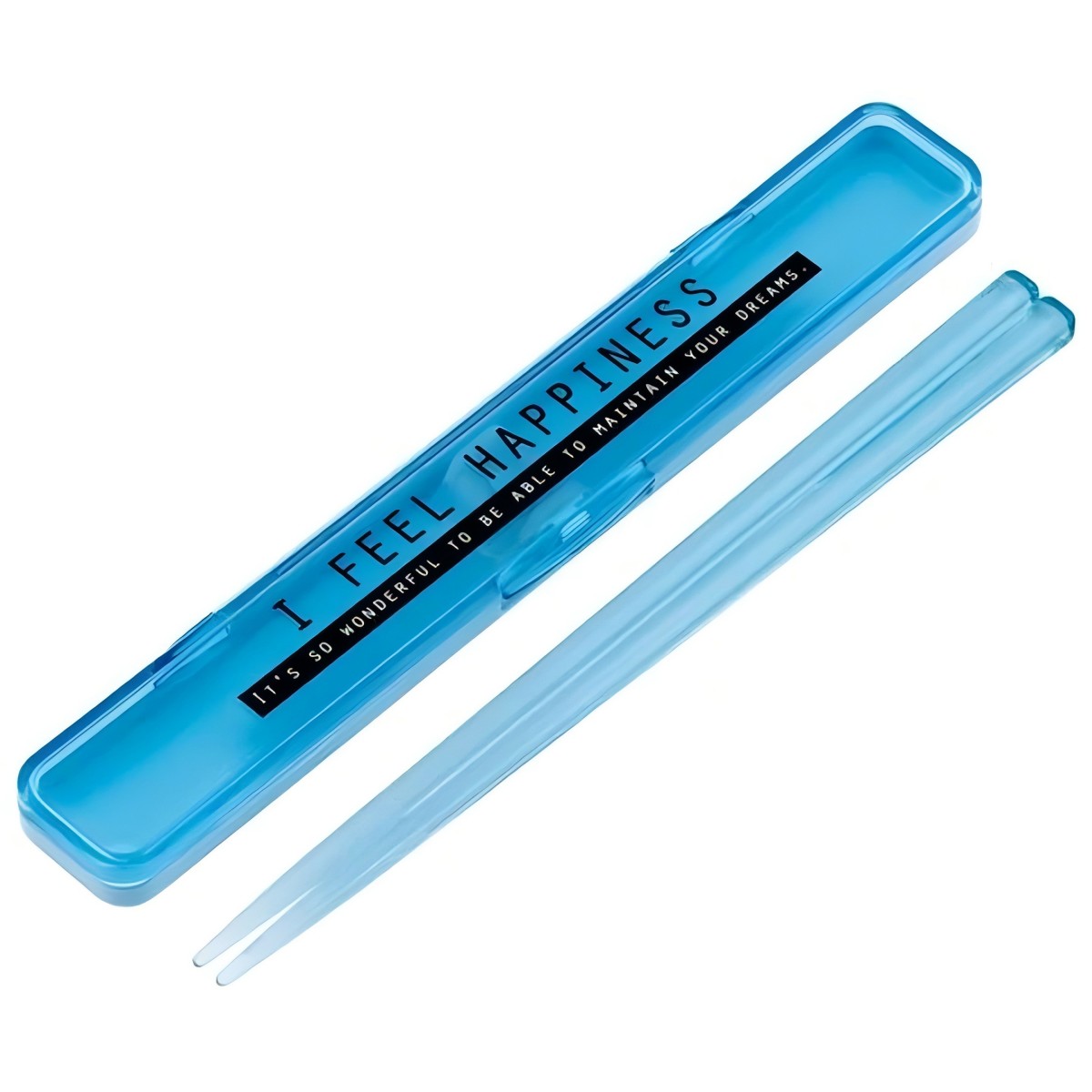 Skater- Antibacterial Soundless Chopstick Case Set See-Through Blue ABC3AG