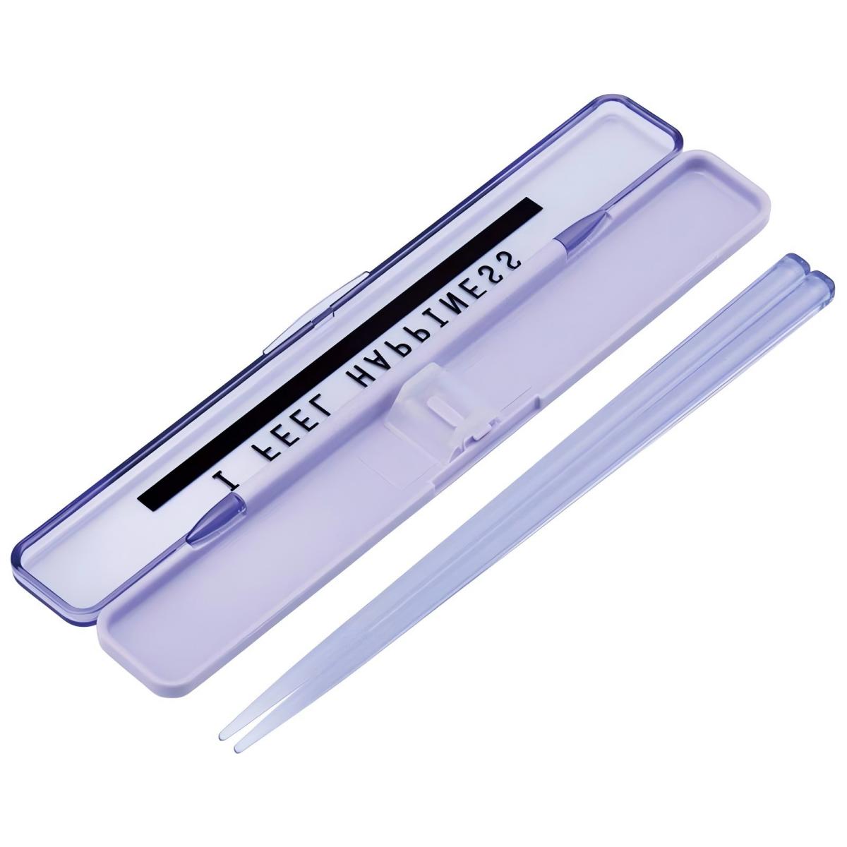 Skater- Antibacterial Soundless Chopstick Case Set See-Through Lavender ABC3AG