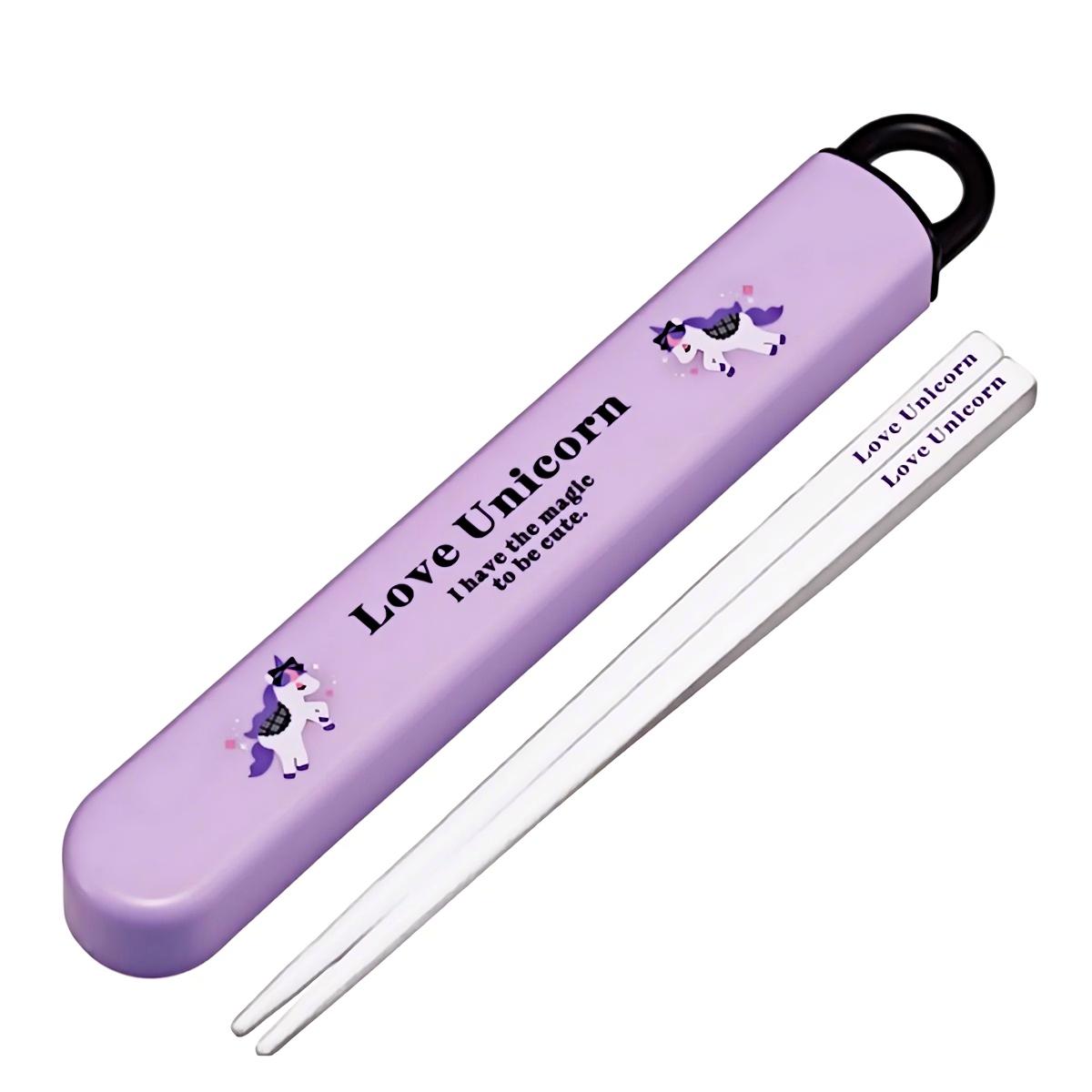 Skater- Antibacterial Dishwasher Safe Chopstick Case Set Love Unicorn ABS2AMAG