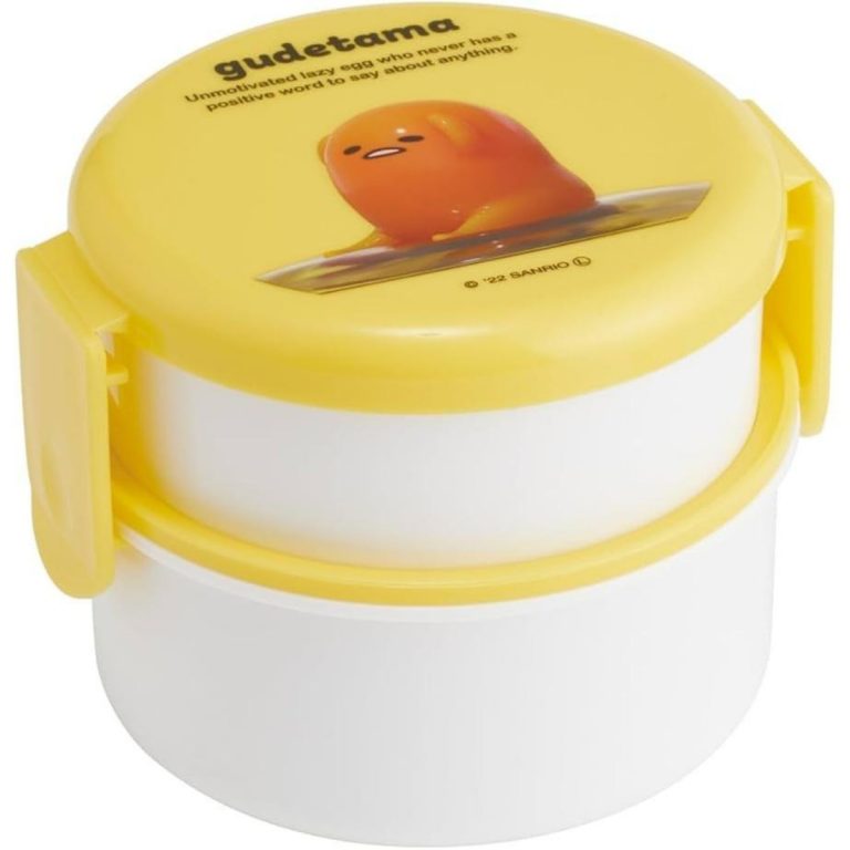 Skater- Antibacterial Round Lunch Box 2 Layers Gudetama 3D ONWR1AG
